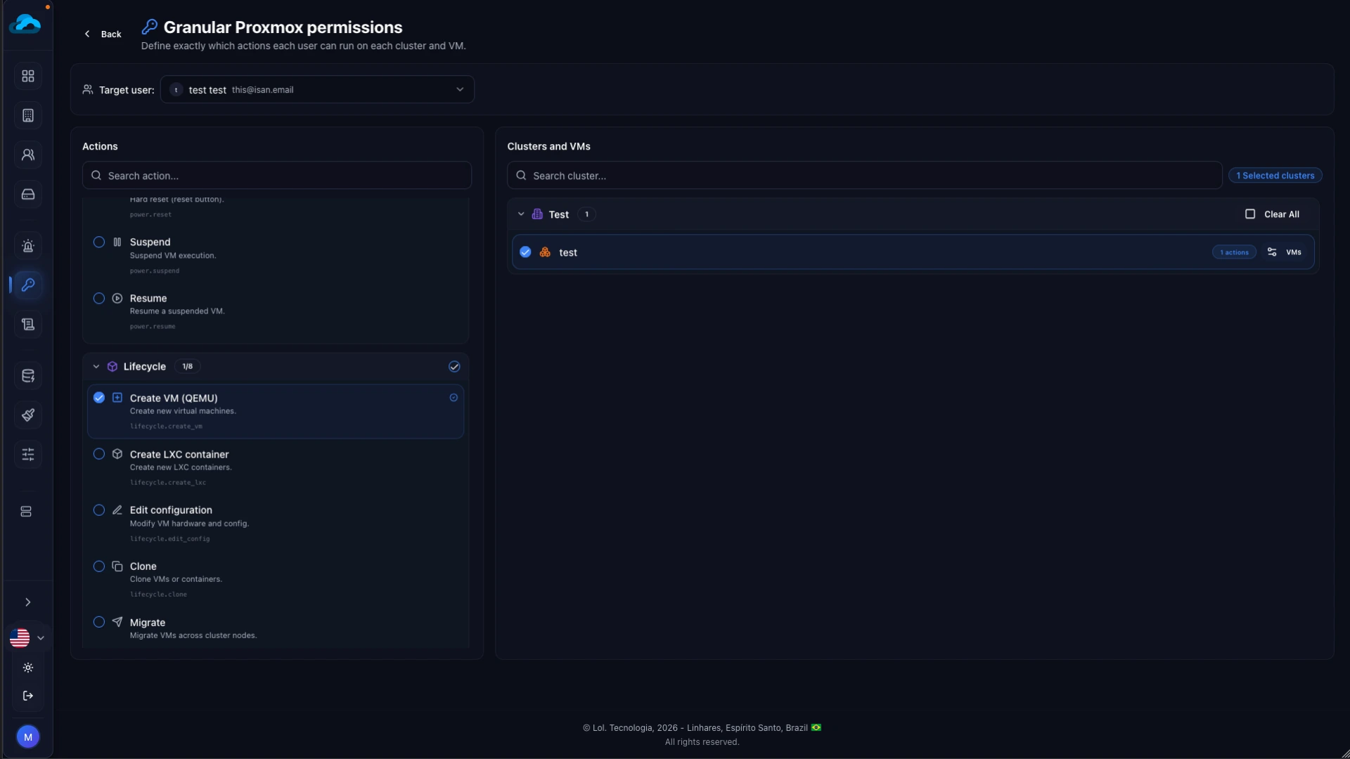 Per VM user permissions for Proxmox night mode