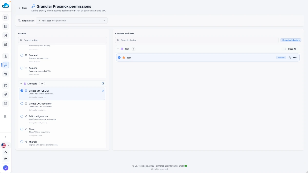 Per VM user permissions for Proxmox light mode
