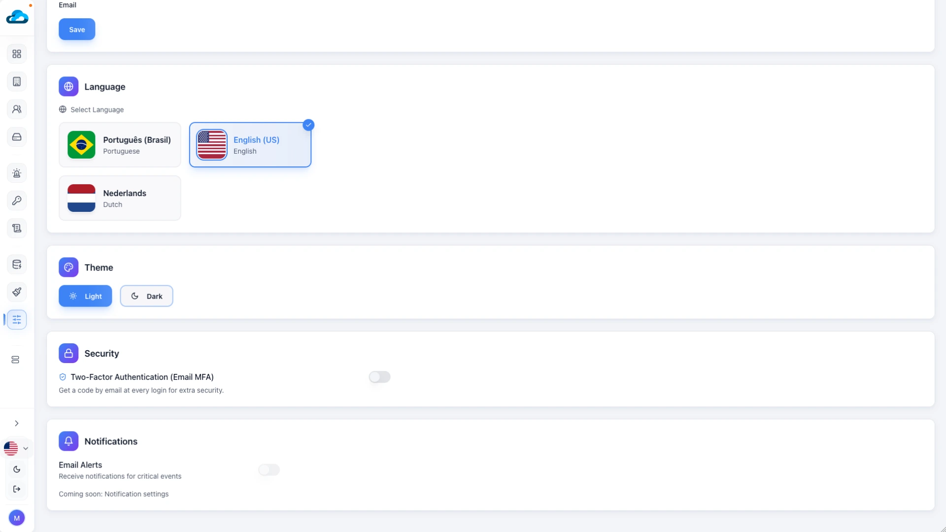 2fa secuty and theming for Proxmox day mode