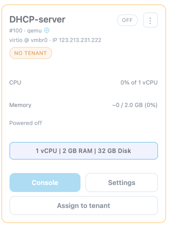 Assign VM to a Tenant